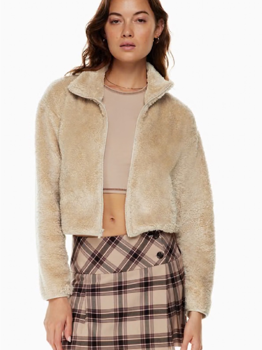 Aritzia Sunday Best Mockneck Teddy Fleece Jacket Size XS